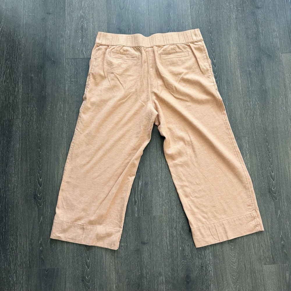 J Jill Purejill Linen Cotton Blend Wide Leg Cropped Pants Large Coastal Resort - Picture 10 of 10